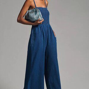 Pilcro Smocked Denim Romper - Medium Tall